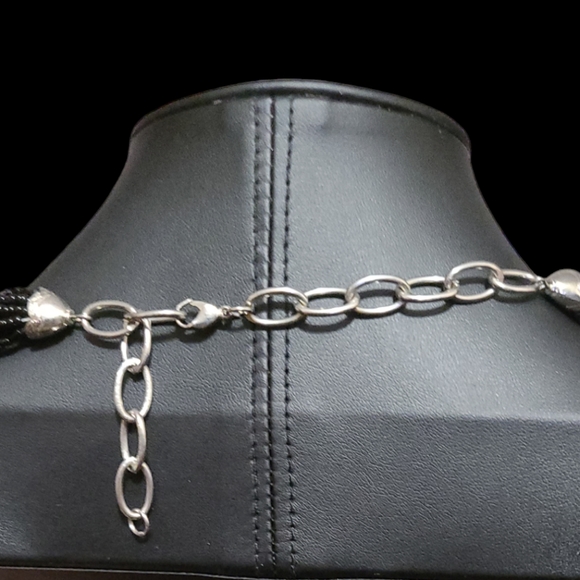 20" Vintage Black Multi Strand Necklace Lot 3 - Picture 3 of 3